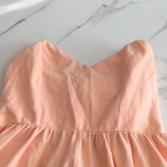 Pastel pastel colored orange strapless mini dress,small. - Picture 2 of 4